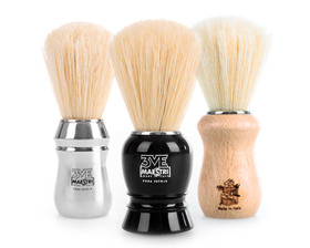 Retro shaving brush with badger bristles